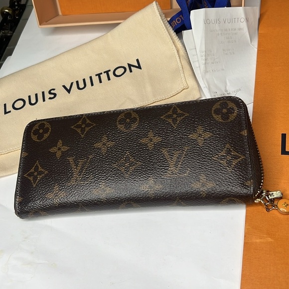 Louis Vuitton Clemence Logo Fucia Zippy Long Zip Around Clutch Wallet Box Papers - Picture 11 of 14